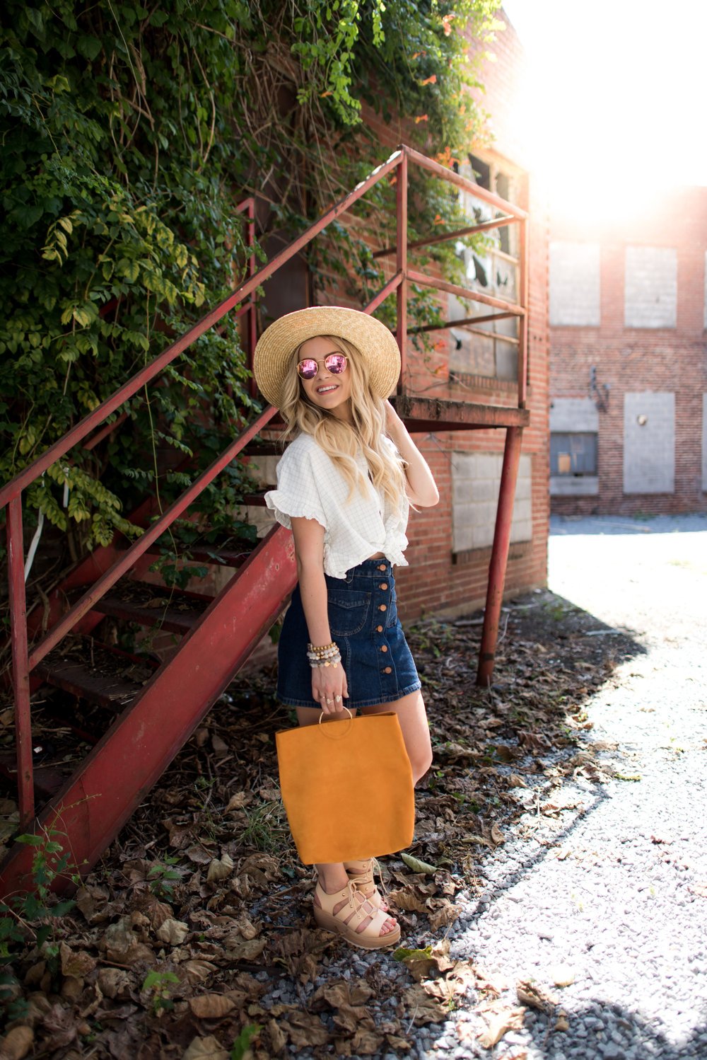 Style Diary | Denim Skirt + Fall Foldover Clutch – Hunter Premo