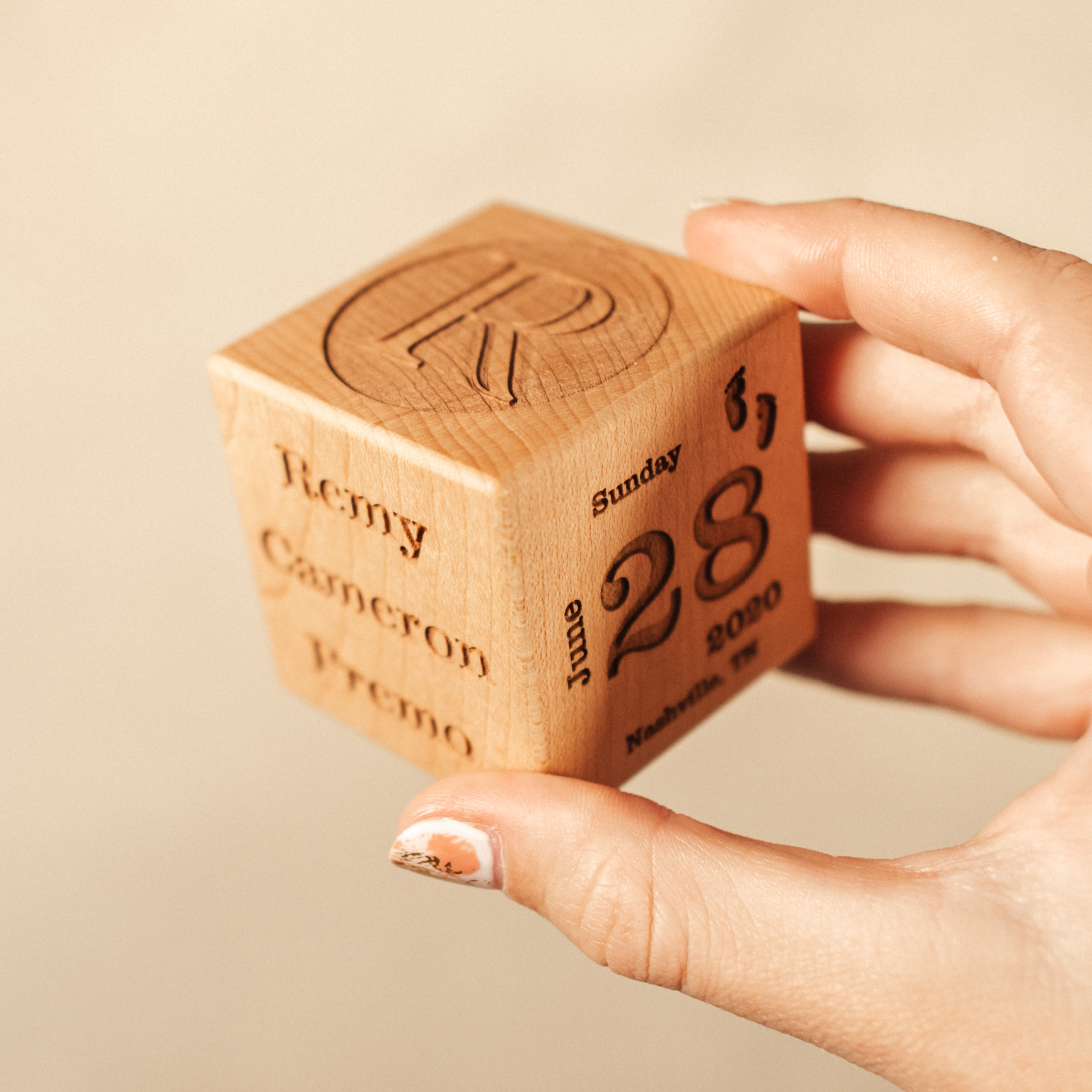 baby gift wooden block