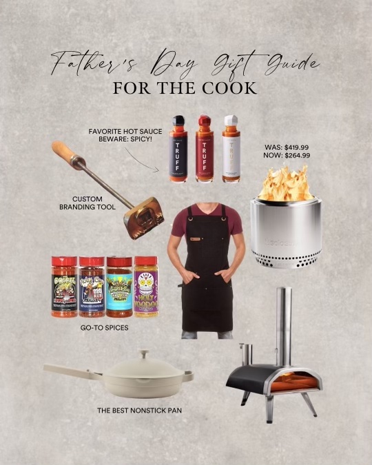 father's day gift guide, fire pit, pizza oven, pan, seasoning, hot sauce, cook